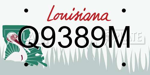 Q9389M Louisiana License Plate