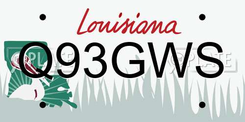 Q93GWS Louisiana License Plate