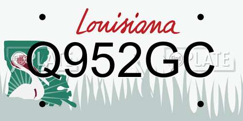 Q952GC Louisiana License Plate