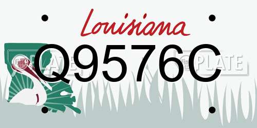 Q9576C Louisiana License Plate