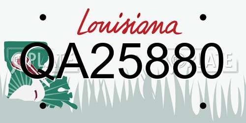 QA25880 Louisiana License Plate