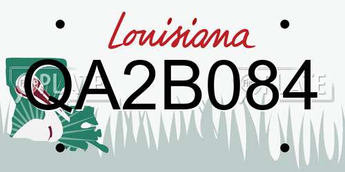 QA2B084 Louisiana License Plate