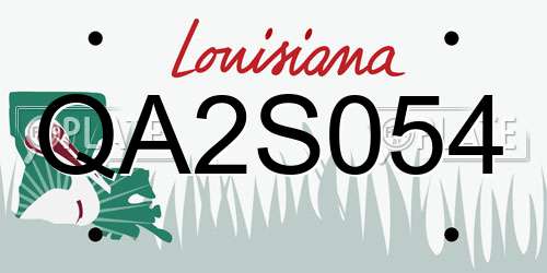 QA2S054 Louisiana License Plate