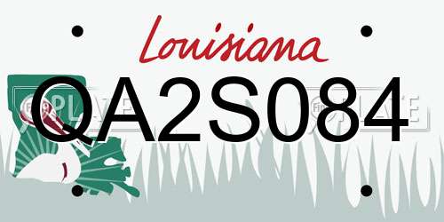 QA2S084 Louisiana License Plate