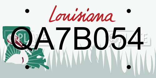 QA7B054 Louisiana License Plate