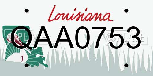 QAA0753 Louisiana License Plate