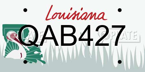 QAB427 Louisiana License Plate