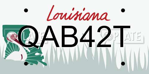 QAB42T Louisiana License Plate