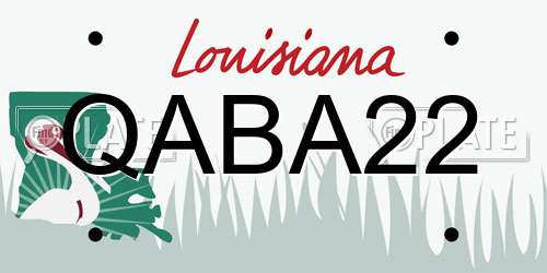 QABA22 Louisiana License Plate