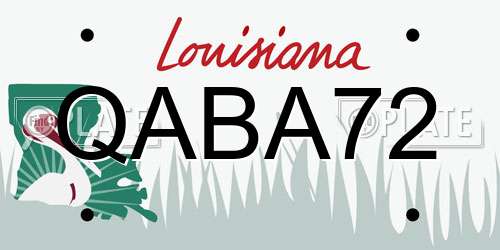 QABA72 Louisiana License Plate