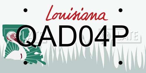 QAD04P Louisiana License Plate