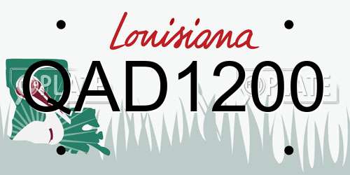 QAD1200 Louisiana License Plate