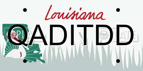 QADITDD Louisiana License Plate