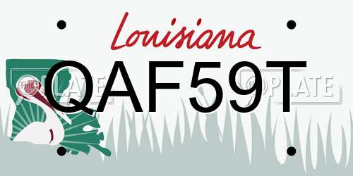 QAF59T Louisiana License Plate