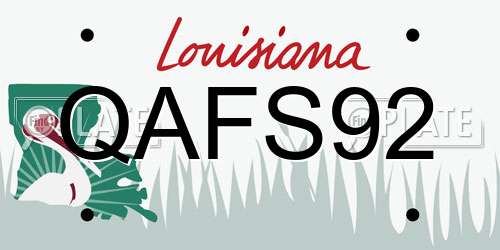 QAFS92 Louisiana License Plate