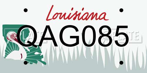 QAG085 Louisiana License Plate