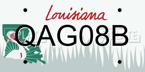 QAG08B Louisiana License Plate