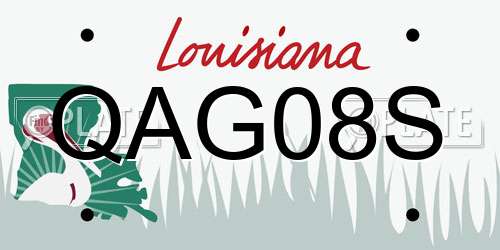 QAG08S Louisiana License Plate