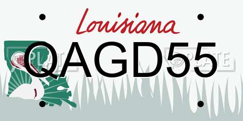 QAGD55 Louisiana License Plate