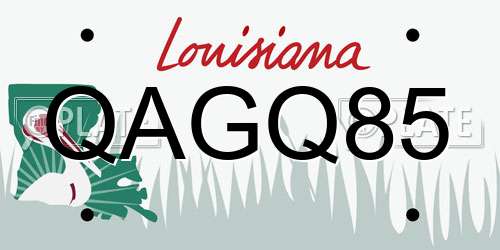 QAGQ85 Louisiana License Plate