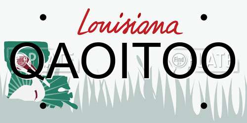 QAOITOO Louisiana License Plate