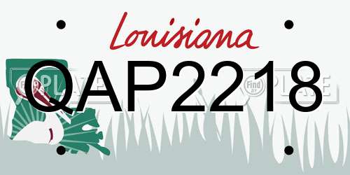 QAP2218 Louisiana License Plate