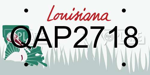 QAP2718 Louisiana License Plate