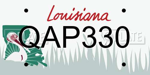 QAP330 Louisiana License Plate