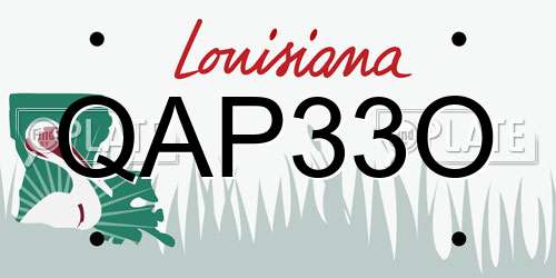 QAP33O Louisiana License Plate