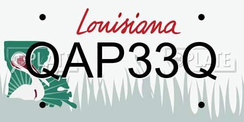 QAP33Q Louisiana License Plate