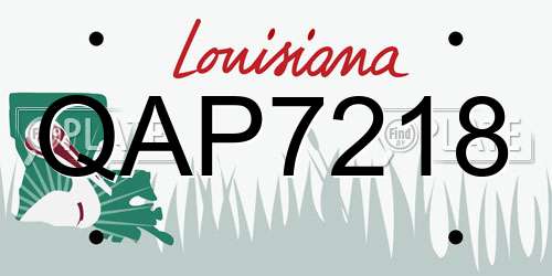 QAP7218 Louisiana License Plate