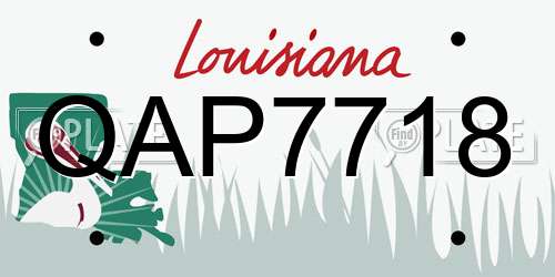 QAP7718 Louisiana License Plate