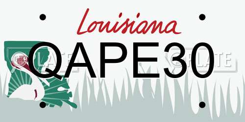 QAPE30 Louisiana License Plate