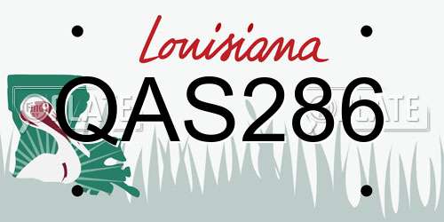 QAS286 Louisiana License Plate