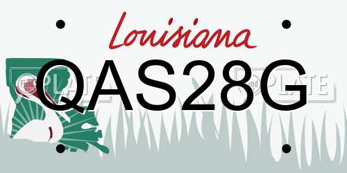 QAS28G Louisiana License Plate