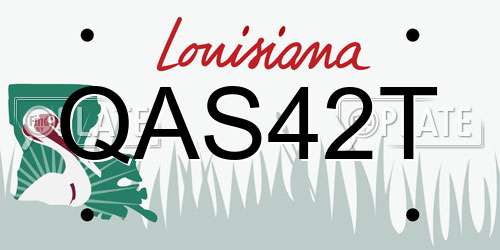 QAS42T Louisiana License Plate