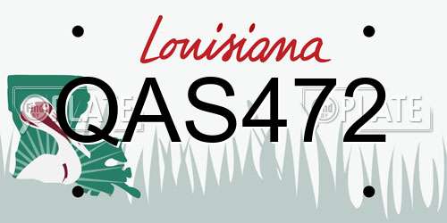 QAS472 Louisiana License Plate