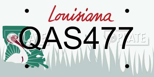 QAS477 Louisiana License Plate