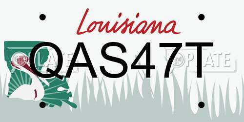 QAS47T Louisiana License Plate