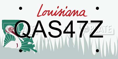QAS47Z Louisiana License Plate