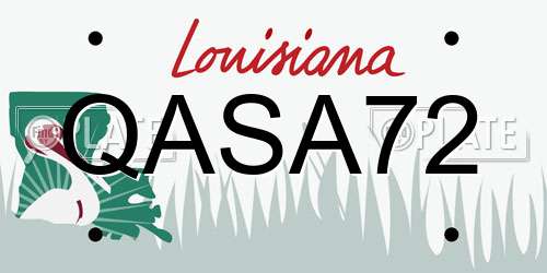 QASA72 Louisiana License Plate