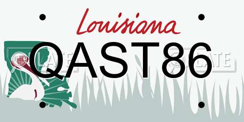 QAST86 Louisiana License Plate