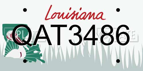 QAT3486 Louisiana License Plate