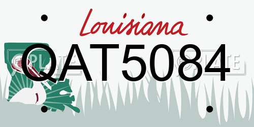 QAT5084 Louisiana License Plate