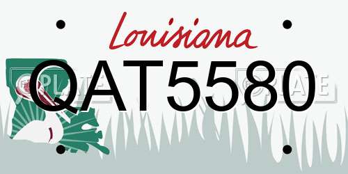 QAT5580 Louisiana License Plate