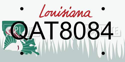 QAT8084 Louisiana License Plate