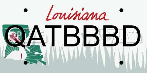 QATBBBD Louisiana License Plate