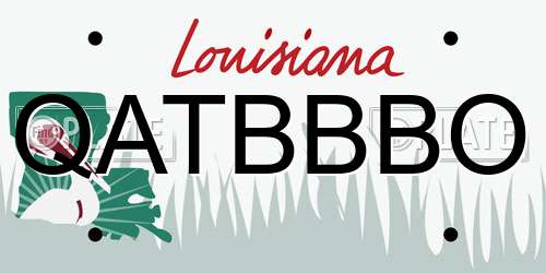 QATBBBO Louisiana License Plate