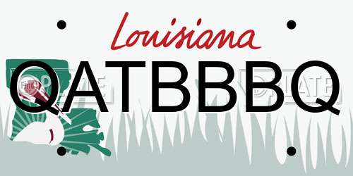 QATBBBQ Louisiana License Plate