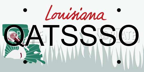 QATSSSO Louisiana License Plate